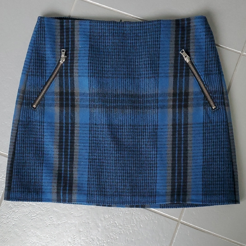 GAP Blue and Black Plaid Mini Skirt